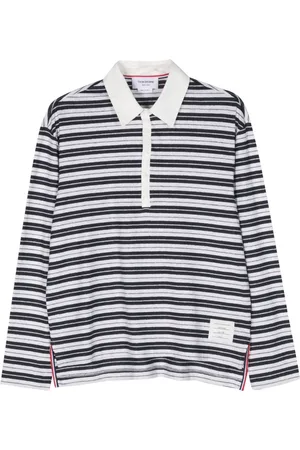 Thom Browne Striped long-sleeve polo shirt