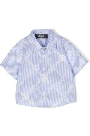 VERSACE Rope-print cotton shirt