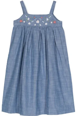 BONPOINT Floral-embroidered cotton dress
