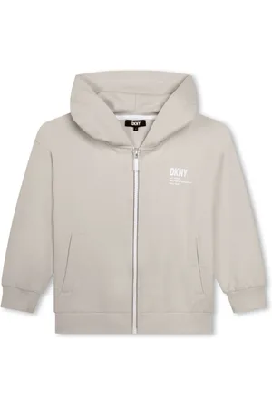 DKNY Logo-print cotton zip-up hoodie
