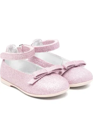 MONNALISA Bow-detail leather ballerinas
