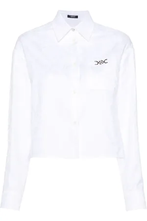 VERSACE Barocco jacquard cropped shirt