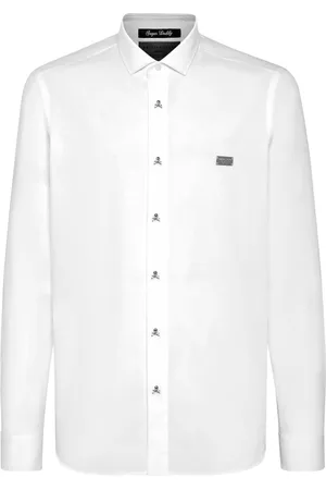 Philipp Plein Skull&Bones long-sleeve cotton shirt