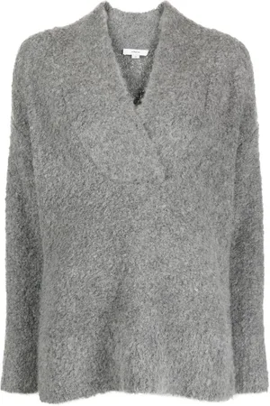 Vince V-neck brushed-effect jumper