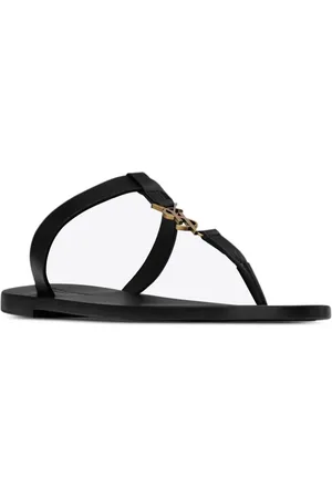 SAINT LAURENT CASSANDRA POWER THONG SANDAL TAN NEW SEASON PARLOUR X –  Parlour X