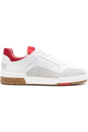 Moschino Embroidered-logo panelled trainers