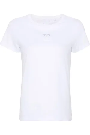 Pinko Love Birds-embroidered cotton T-shirt