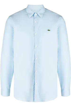 Lacoste Logo-embroidered cotton-poplin shirt