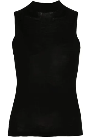 Twin-Set Mock-neck silk tank top