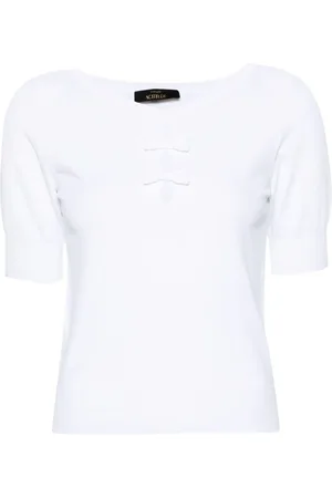 Twin-Set Bow-detail ribbed top