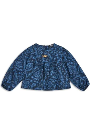 VERSACE Logo-plaque silk blouse
