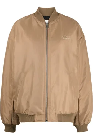 Maison Kitsuné Logo-embroidered zipped bomber jacket