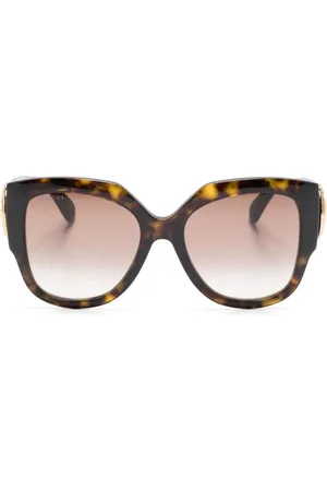 Gucci Logo-plaque round-frame sunglasses