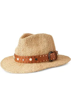 Le Mont St Michel Rico belted straw fedora hat