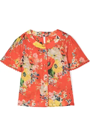 ZIMMERMANN Floral-print short-sleeved shirt
