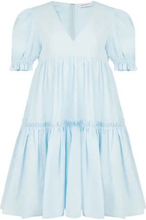 Nina Ricci Tiered V-neck poplin dress