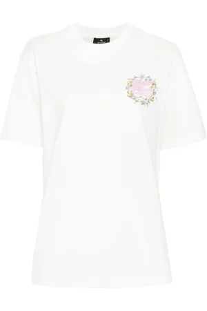 Etro Logo-embroidered cotton T-shirt