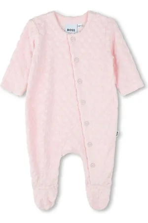 HUGO BOSS Monogram-jacquard babygrow