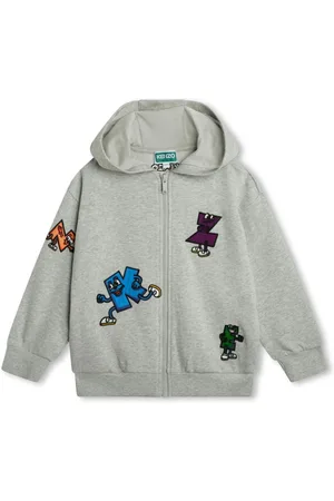 Kenzo Logo-embroidered cotton hoodie