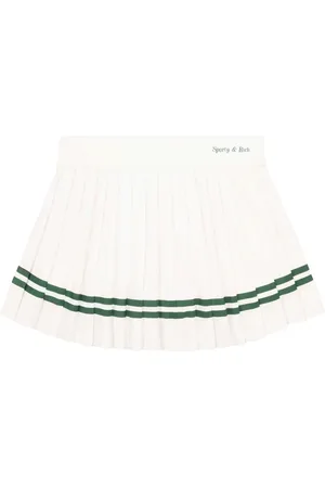 Sporty & Rich Logo-print pleated miniskirt