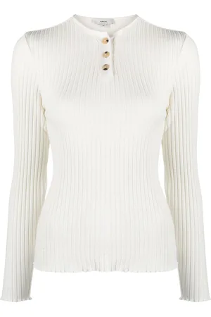 Vince Henley-neck ribbed jumper