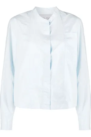 FORTE FORTE Band-collar poplin cotton shirt