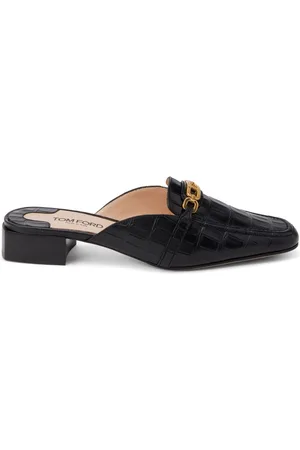 Tom Ford Whitney crocodile-embossed leather mules