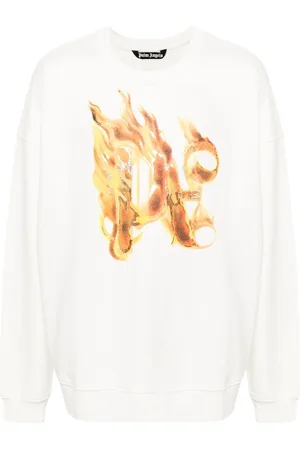Palm Angels Logo-flame print sweatshirt