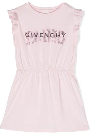 Givenchy Rhinestoned ruffled logo-print dress