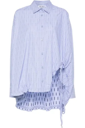 The Attico Logo-print striped shirt
