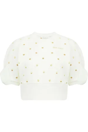 Nina Ricci Polka dot-embroidered cropped sweatshirt
