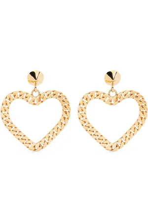 Moschino Heart-shape chain-link clip-on earrings