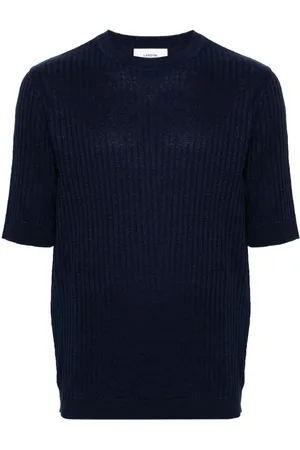 LARDINI Ribbed short-sleeve jumper