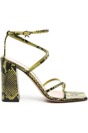 Gianvito Rossi 95mm snakeskin-effect strappy sandals