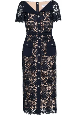 Self-Portrait Guipure-lace midi dress