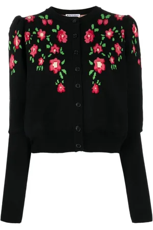 Molly Goddard Floral-intarsia cotton cardigan