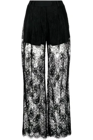FLEUR DU MAL Wide-leg lace trousers