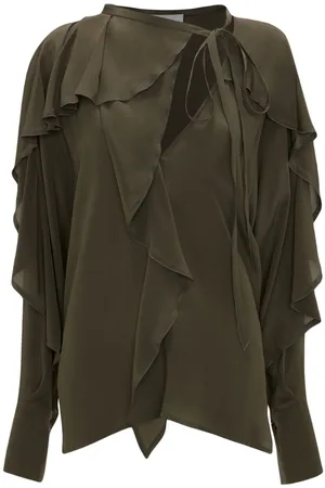Victoria Beckham Tie-detail ruffled silk blouse