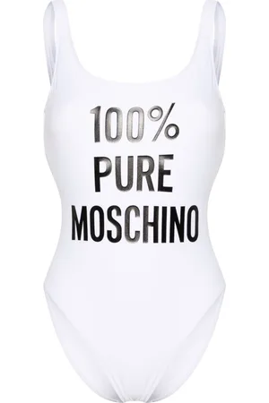 Moschino shoulder-logo Belted Swimsuit - Farfetch