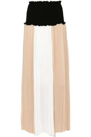 Twin-Set Colour-block pleated midi dress