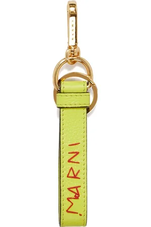 Marni Logo-embroidered leather keyring