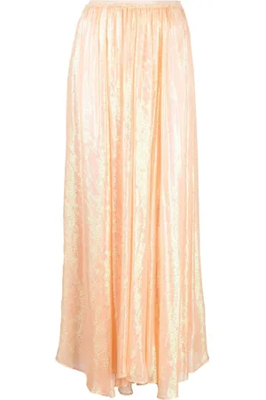 FORTE FORTE Iridescent-jacquard semi-sheer flared skirt