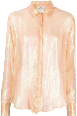 FORTE FORTE Iridescent semi-sheer textured shirt
