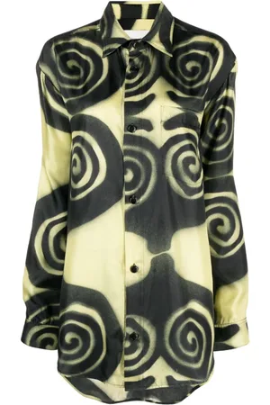Nanushka Sabrin spiral-print silk shirt