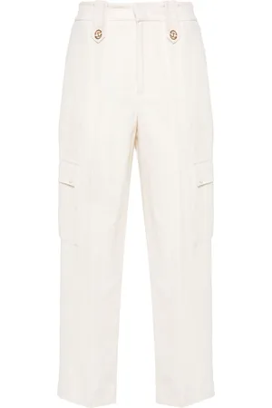 Twin-Set Logo-plaque twill trousers