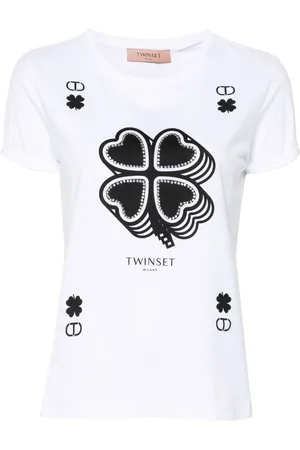 Twin-Set Clover-print cotton T-shirt