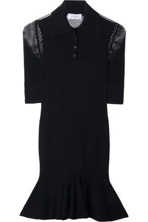 OFF-WHITE Arrow half-sleeve fishnet minidress