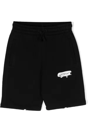 OFF-WHITE Diag-stripe cotton track shorts