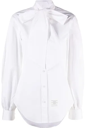 Thom Browne Oversized-bow poplin cotton shirt