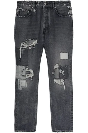 Black Destroyed Jeans by Recto on Sale